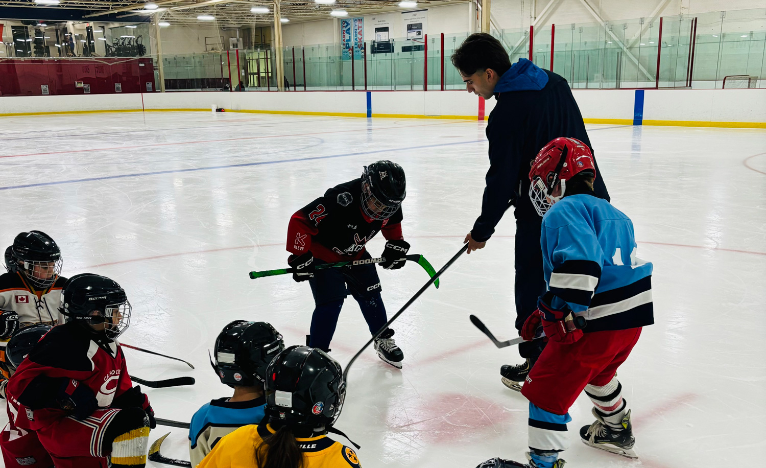 Hockey skills and drills training at Paramount Ice for HL, SEL, and A-level players, improving technique and performance.